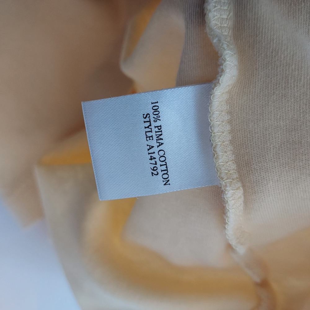 Koret Pima Cotton Layering Scoop Neck T Shirt‎ Top Yellow XL Curved Hem - Picture 6 of 7